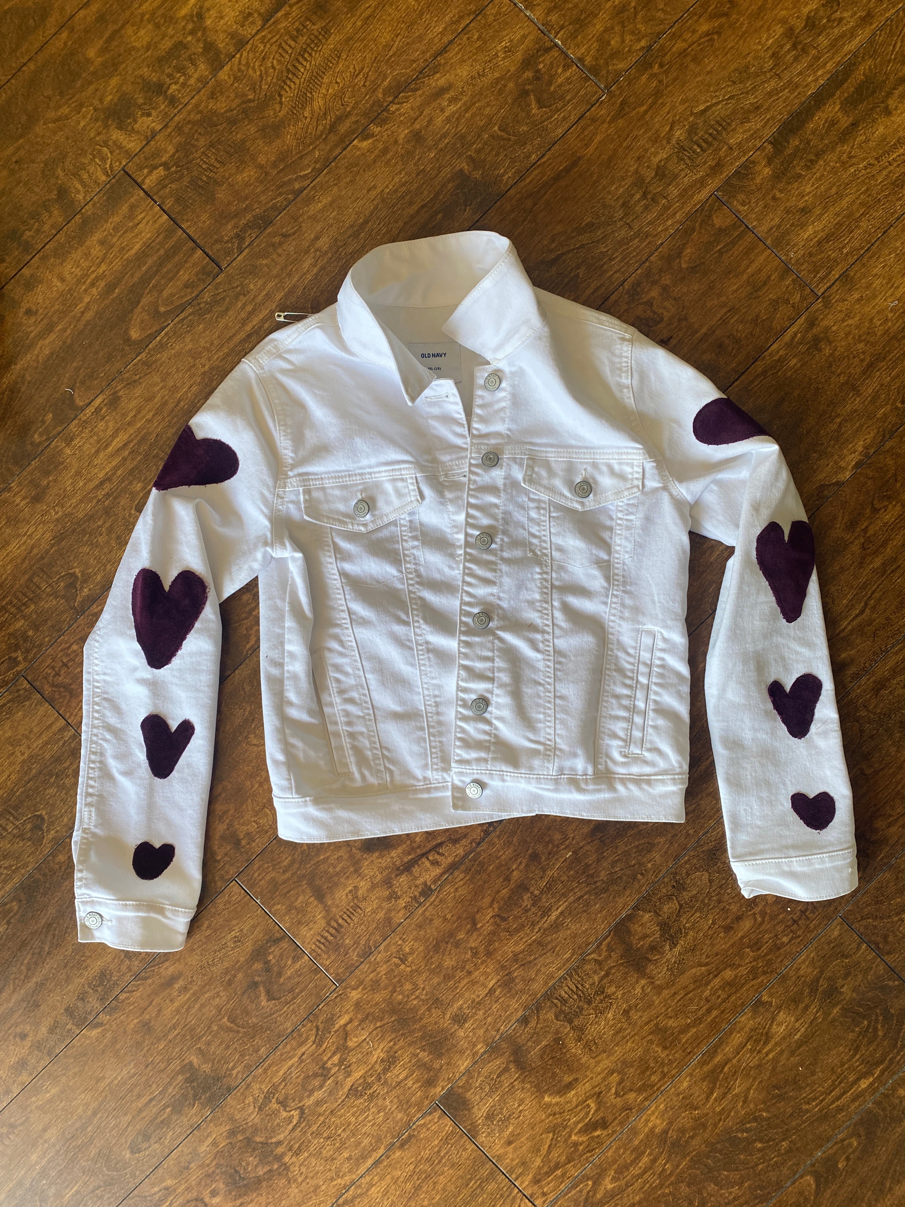 Dopy Heart Jean Jacket- (kids XXL- fits as adult S-M)