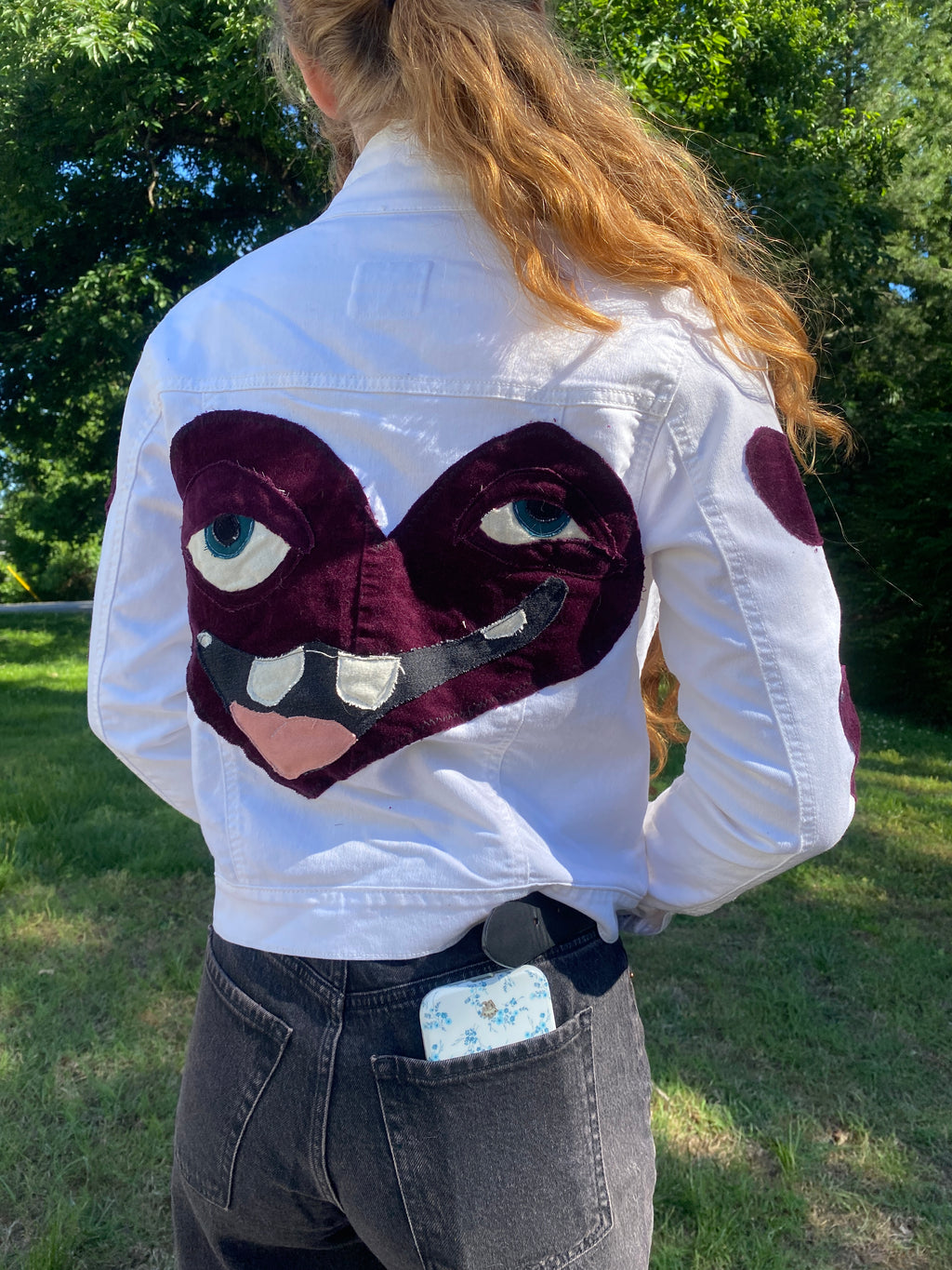 Dopy Heart Jean Jacket- (kids XXL- fits as adult S-M)