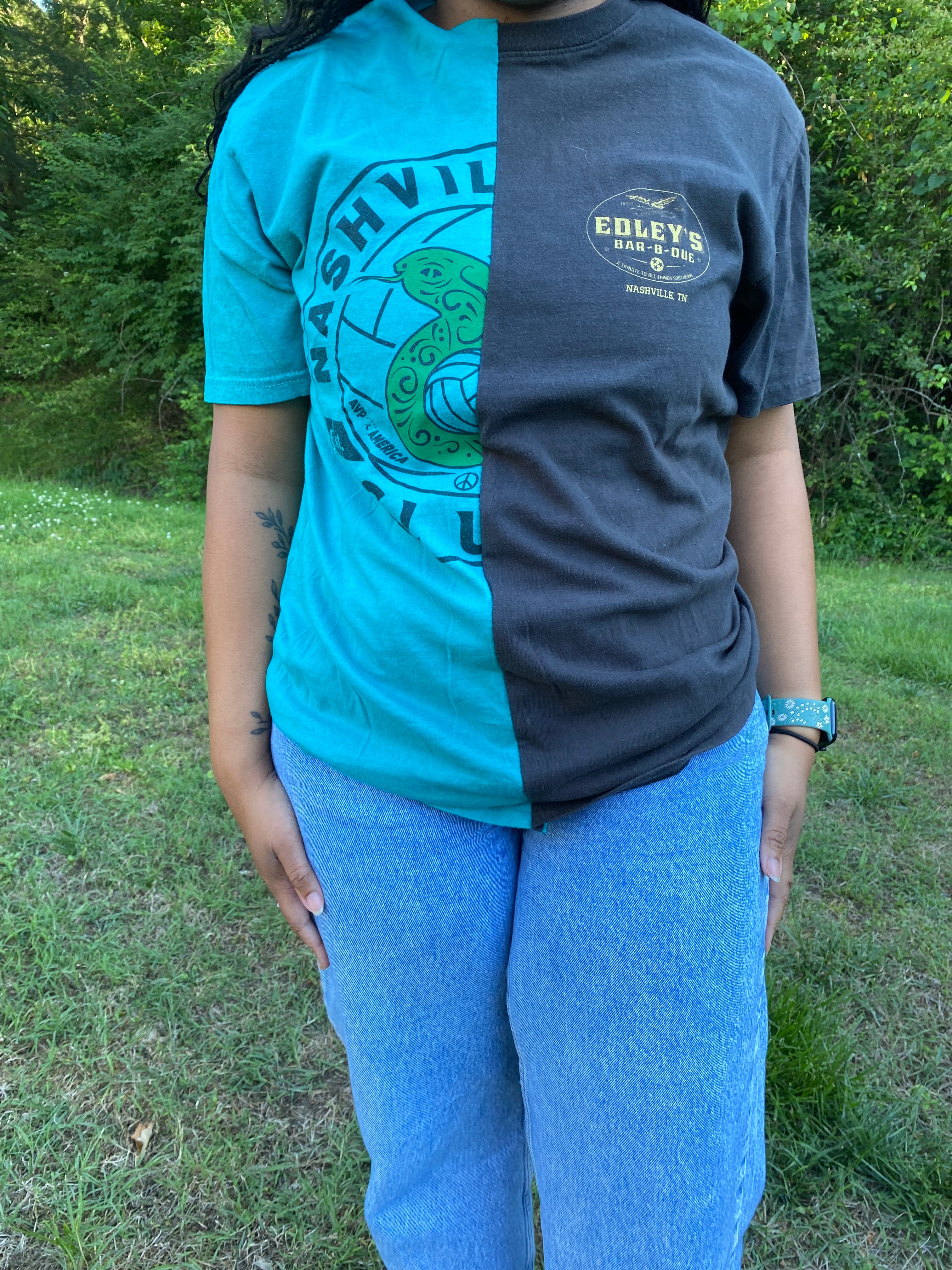 1/2 & 1/2 Tee- Large