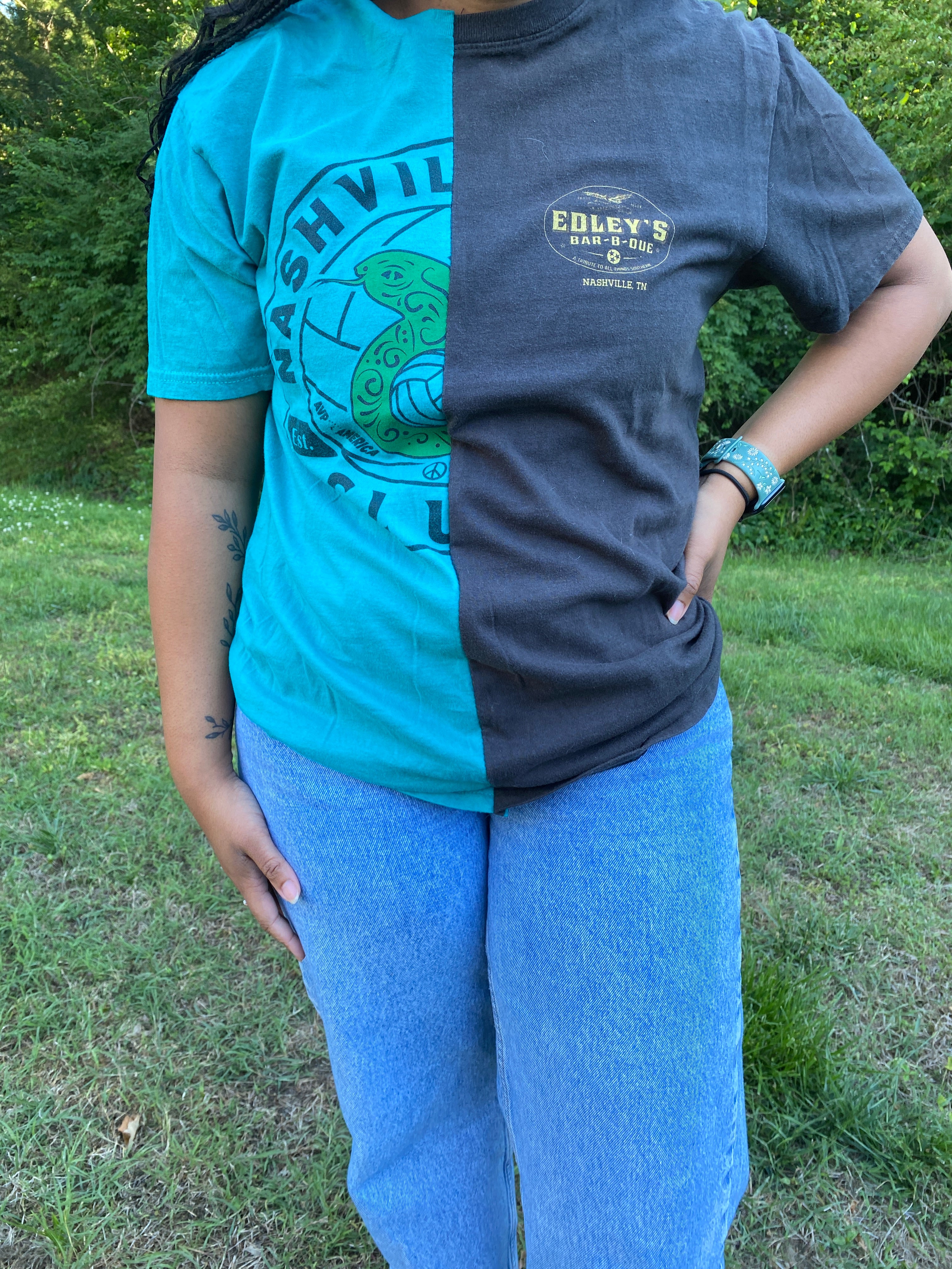 1/2 & 1/2 Tee- Large
