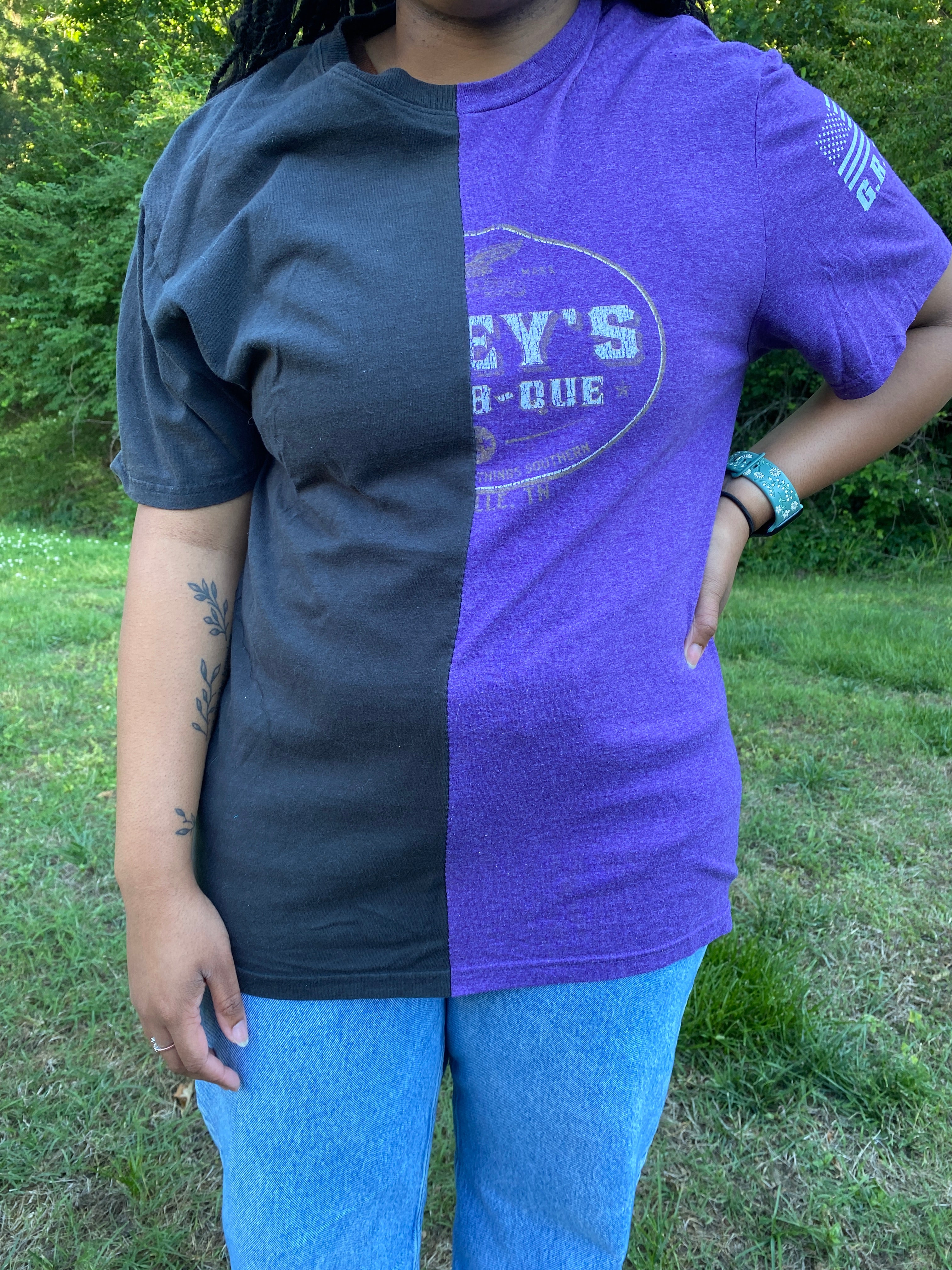 1/2 & 1/2 Tee- Large